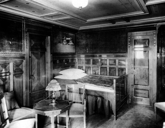 Photo:  First class accommodations aboard the RMS Titanic